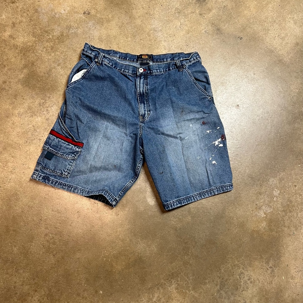 Route 66 Distressed Painter Jorts